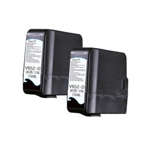China made alternative Black V652-D makeup solvent with chip make up cartridge  for Videojet inkjet printer